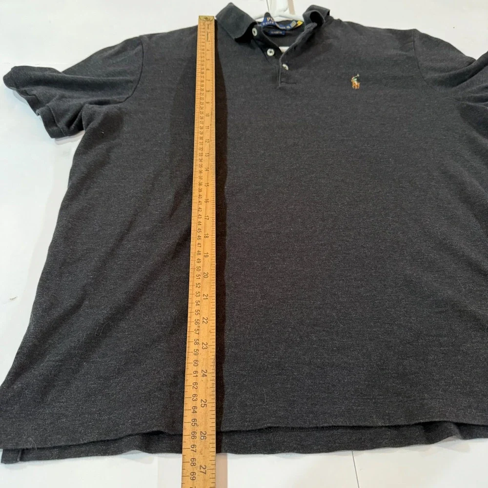 Polo Ralph Lauren Boys XL Dark Gray Classic Fit Short Sleeve Polo Shirt Cotton